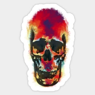 paint splattered skull Sticker